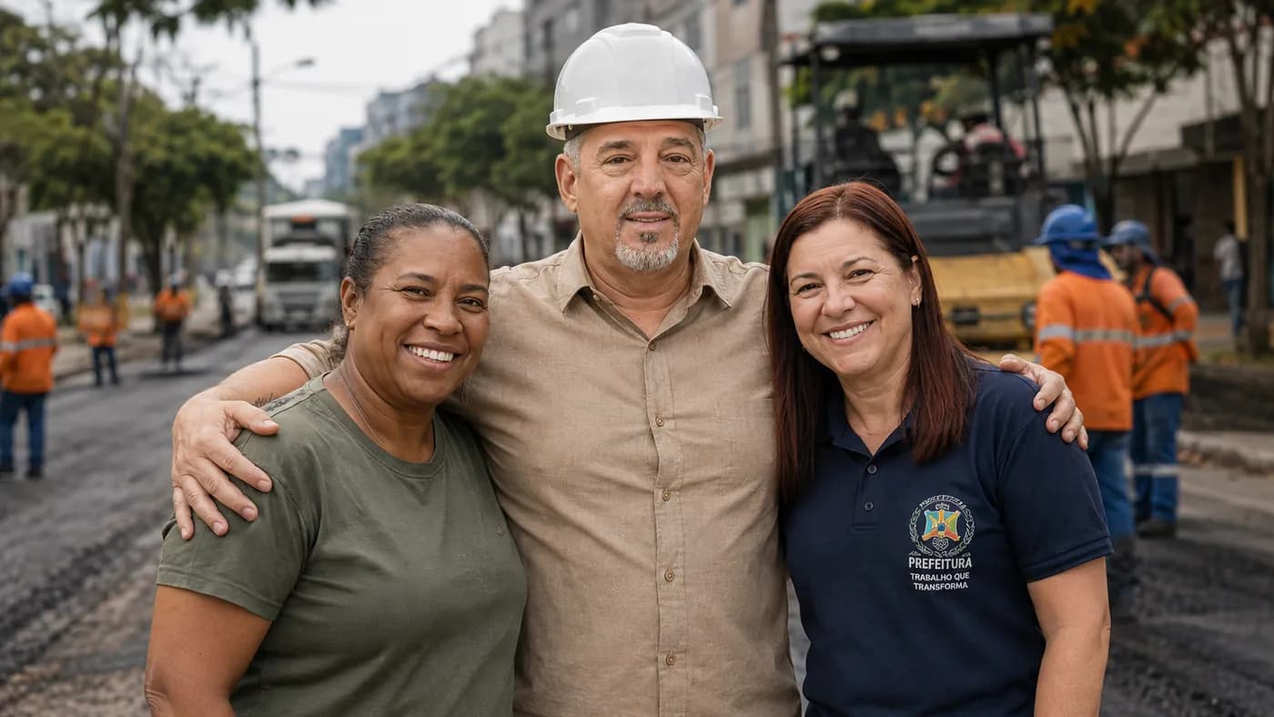 Marco Cobra com equipe de trabalho
