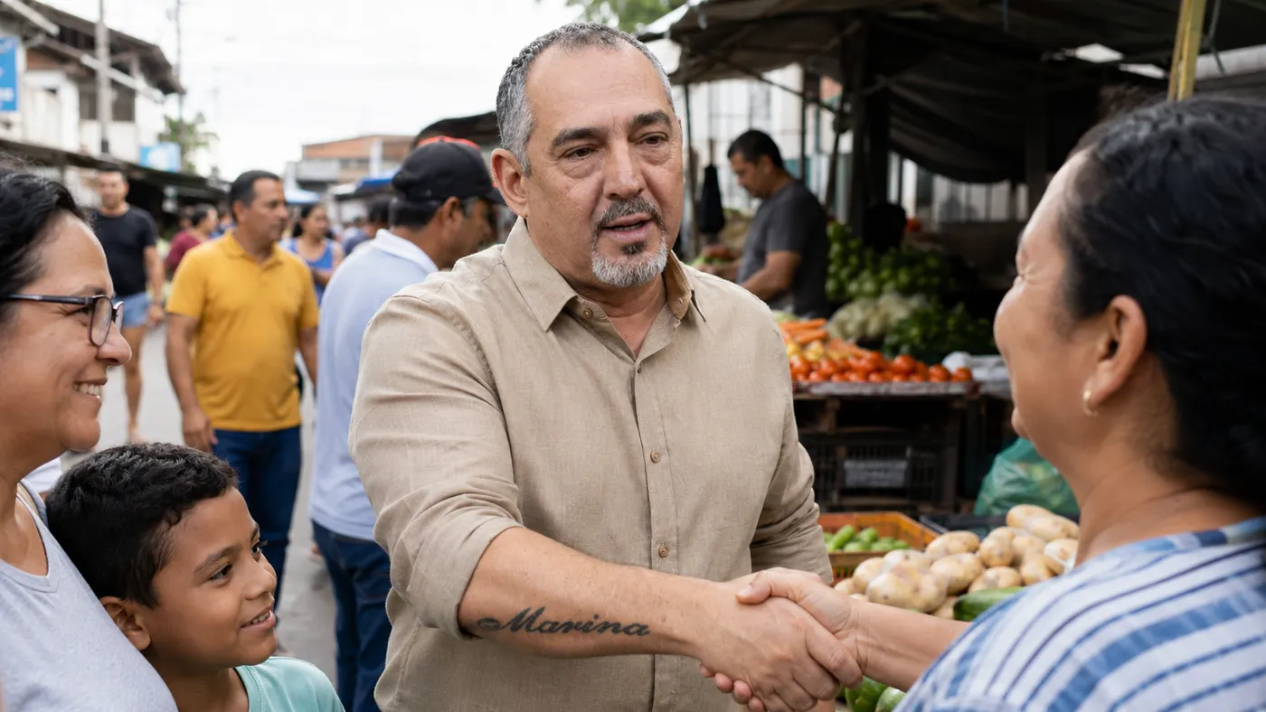 Marco Cobra em contato com moradores